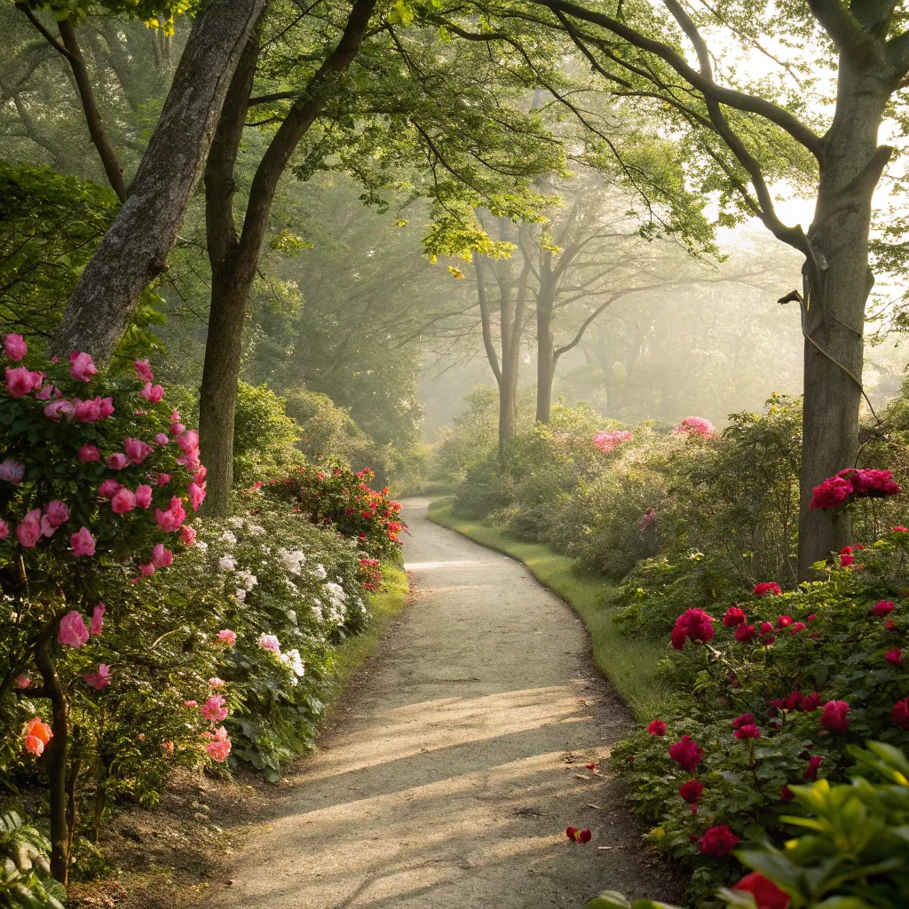 A serene garden pathway